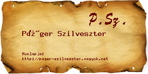 Páger Szilveszter névjegykártya