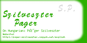 szilveszter pager business card